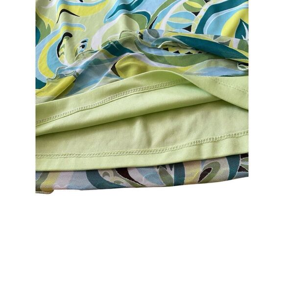 No Commitment Mesh Mini Dress Vintage Inspired Groovy Print Sleeveless Stretch L - Picture 4 of 8